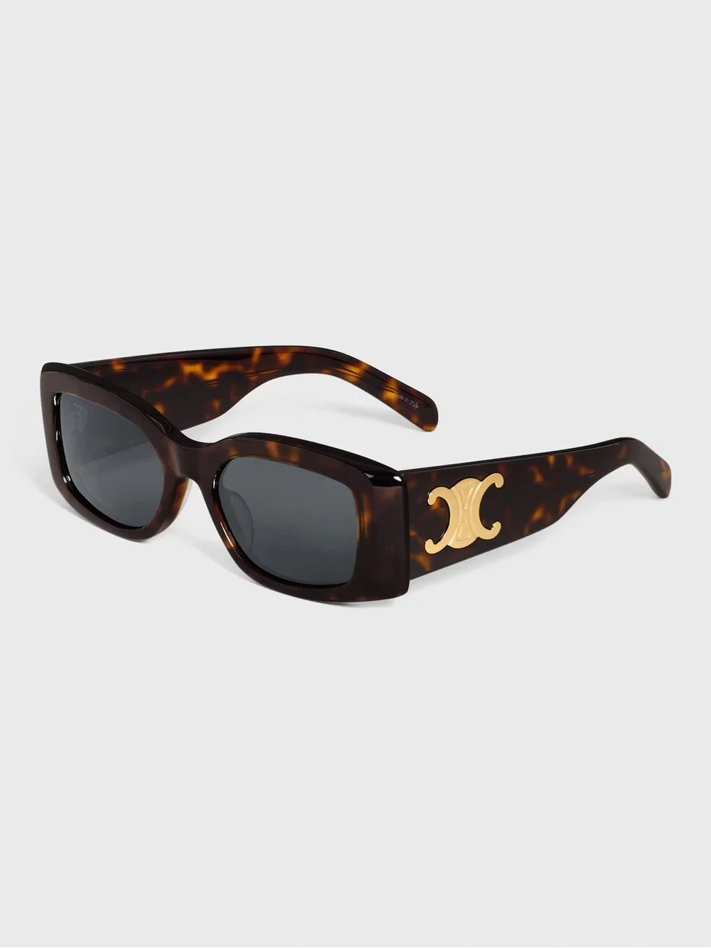 Celine Triomphe XL 01 Tortoiseshell Logo Sunglasses